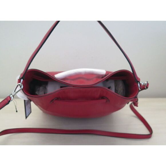 DKNY R13JVP96 Red Signature Logo Jody Drawstring Bucket Tote Shoulder Bag $178 - Picture 14 of 14